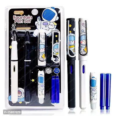 Cute Trending Space Astronaut Theme Ink Pen For Kids Boys Girls Stationery Pen Attractive Gel Pens For Birthday Kanjak Gifts Party Supplies School