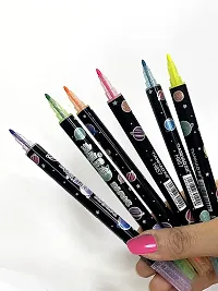 Space Theme Double Tip Highlighters|Set Of 6 Double Sided Pens|Fine Grip Marker|Thin  Thick Tip|2In1|Chisel Tip|Smudge Proof  Quick Dry|Ideal Gift For Kids-Assorted-thumb2