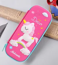 Pencil Case Dream Unicorn Pink Hardtop Pencil Case with Multiple Compartments - Kids School Supply Organizer Students Stationery Box - Girls Pen Pouch- Pink-thumb1