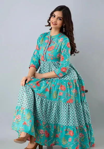 Hot Selling Cotton Silk Ethnic Gowns 