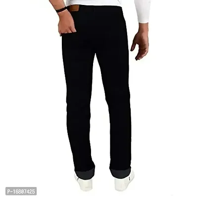 Men's Black Denim Jeans  Slim Fit Solid Mid Rise-thumb0