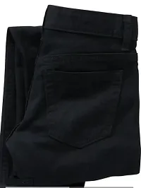 Men's Slim Fit Solid Mid Rise Black Denim Jeans-thumb1