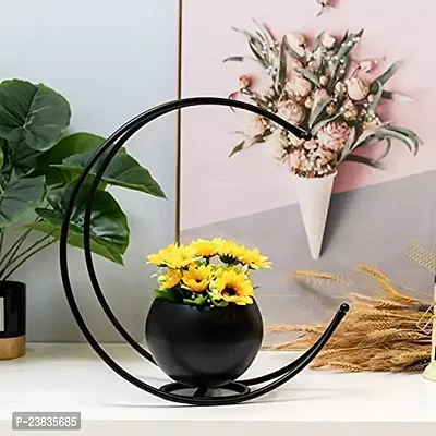 Creative Metal Geometric Home Decor Designer vase (Black)-thumb0