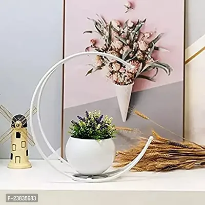 Creative Metal Geometric Home Decor Designer vase (White)