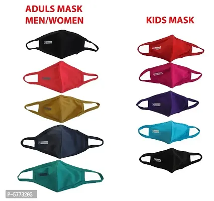 Kids And Adults Mask Pack of 10 Assorted colours-thumb0