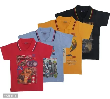 Fashionista Boys Polo Tshirts Pack of 4 Assorted colours-thumb0