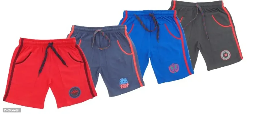 Kids Cotton Shorts with 2 pockets pack of 4