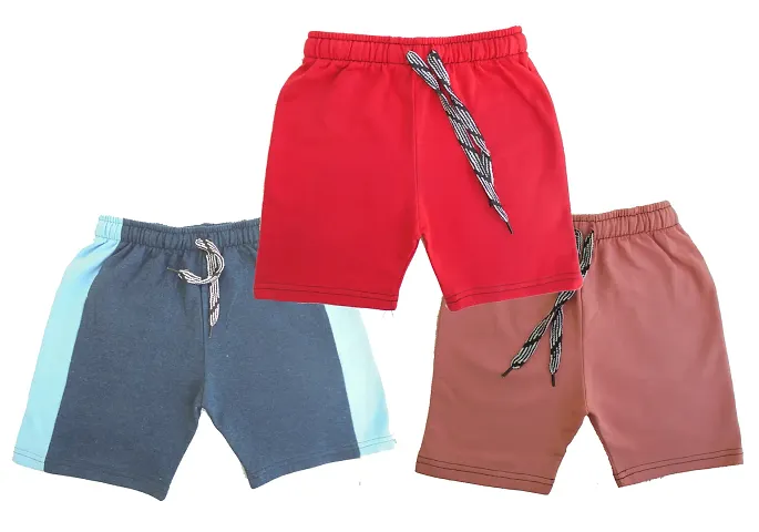 Classic Cotton Solid Short for Kids Boy, Pack of 3