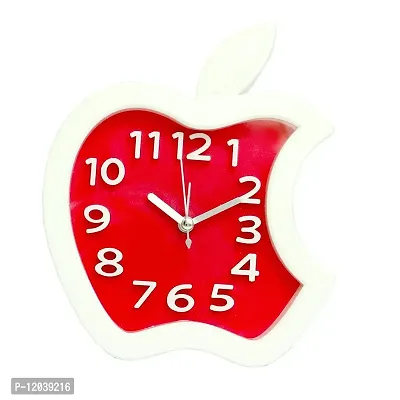 SIGARAM Plastic Apple Table Clock with Alarm for Home Decor (Red)-thumb0