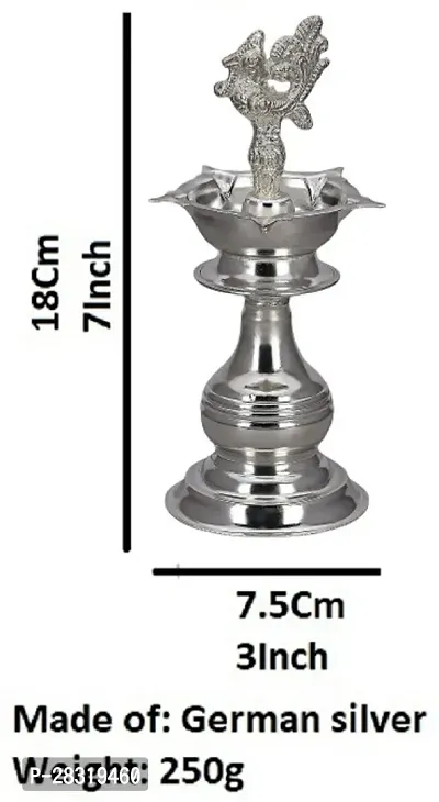 Auspicious German Silver Metal Diya Combo For Pooja Pack Of 2-thumb3