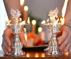 Auspicious German Silver Metal Diya Combo For Pooja Pack Of 2-thumb4