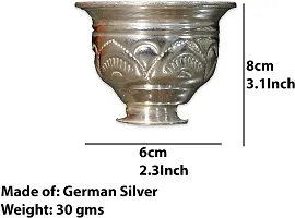 Sigaram 2 German Silver KumKum Barani is best for Home, Office and Temple Poojas K3116 Silver Plated-thumb3