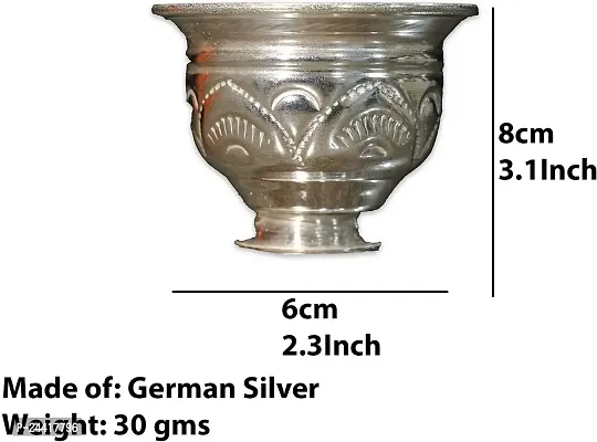 Sigaram 2 German Silver KumKum Barani is best for Home, Office and Temple Poojas K3116 Silver Plated-thumb4