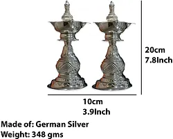 Sigaram 2 German Silver Diya is best for Home, Office and Temple Poojas K3131 Silver Plated-thumb4