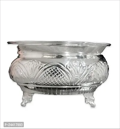 Sigaram 1 Pooja flower Basket is best for Home, Office and Temple Poojas K3132 Silver Plated-thumb0