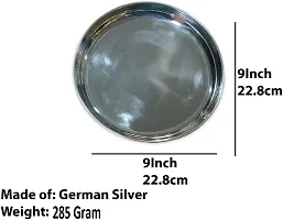 German Silver 9 Inch Plain Plate Useful For Home Pooja-thumb2