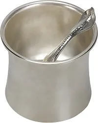 Sigaram German Silver Panch Patre With Pooja Hand For Home Pooja Festival Decor K3975 Silver Plated-thumb3