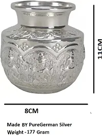 Sigaram German Silver 4 Inch Kalash Chambu For Home Pooja Deccor K3806 Silver Plated-thumb3