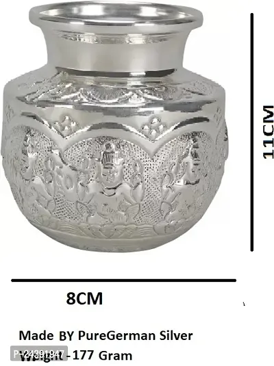 Sigaram German Silver 4 Inch Kalash Chambu For Home Pooja Deccor K3806 Silver Plated-thumb4