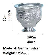 Sigaram German Silver KumKum Barani is best for Home, Office and Temple Poojas K3111 Silver Plated-thumb3