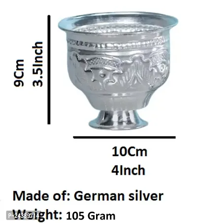 Sigaram German Silver KumKum Barani is best for Home, Office and Temple Poojas K3111 Silver Plated-thumb4