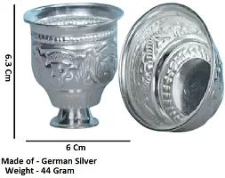 Sigaram German Silver 2.5 Inch Kum Kum Bharani Cup For Home Pooja Decor K2527 Silver Plated-thumb3