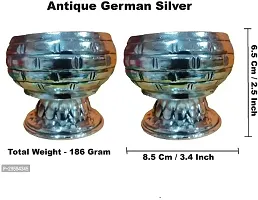 Sigaram Antique German Silver Kum Kum Cup With Lay For Home Pooja Decor K4391-thumb2