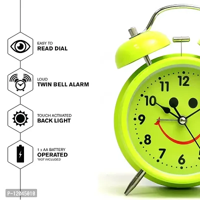 Sigaram Smiley Metal Twin Bell Analog-thumb2