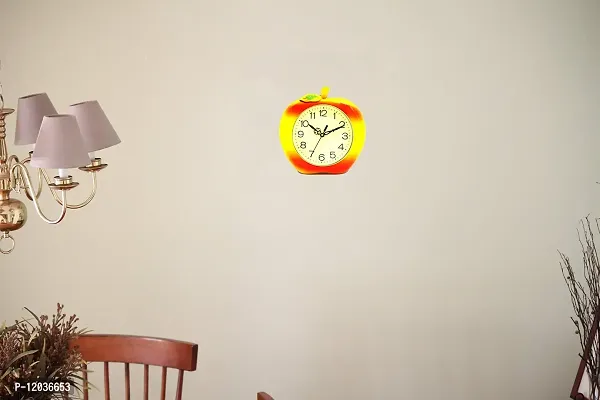 Sigaram Wall Clock for Home and Office| Apple Design Orange Color|-thumb4