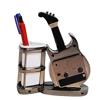 Sigaram Plastic Abstract Analog Alarm Table Clock with Desk Organizer Pen Stand Battery Operated, Multicolour, 15 x 5 x 16 cm-thumb4