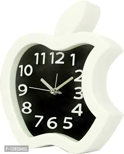 Sigaram Analog Apple Shape Alarm Table Clock| for Living Room Office Study Table| Battery Operated Designer Clock-thumb3