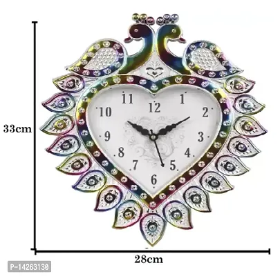 Peacock multicolor analog wall clock-thumb2