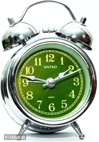 Silver Geen metal alarm table clock-thumb0