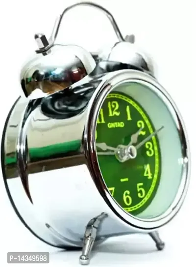 Silver Geen metal alarm table clock-thumb3