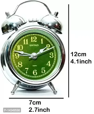 Silver Geen metal alarm table clock-thumb5