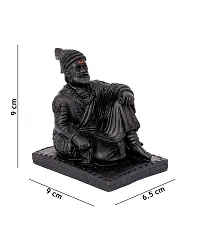 Black Color Ceramic Chatrapathi Shivaji Statue Decorative Showpiece - 9 cm-thumb3