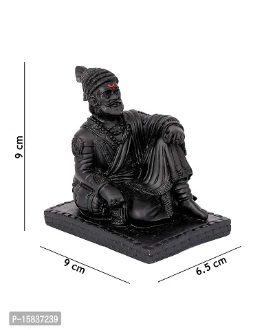 Black Color Ceramic Chatrapathi Shivaji Statue Decorative Showpiece - 9 cm-thumb4