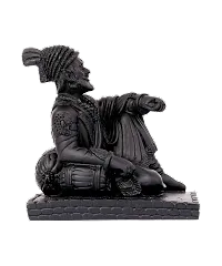 Black Color Ceramic Chatrapathi Shivaji Statue Decorative Showpiece - 9 cm-thumb4