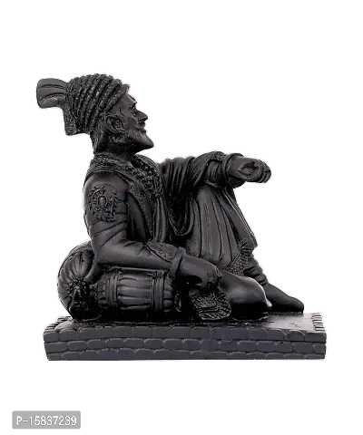 Black Color Ceramic Chatrapathi Shivaji Statue Decorative Showpiece - 9 cm-thumb5