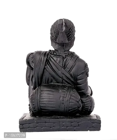 Black Color Ceramic Chatrapathi Shivaji Statue Decorative Showpiece - 9 cm-thumb2