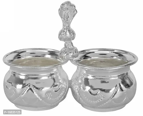 Sigaram 1 German Silver 2cup Panchwala is best for Home, Office and Temple Poojas K3114 Silver Plated-thumb0