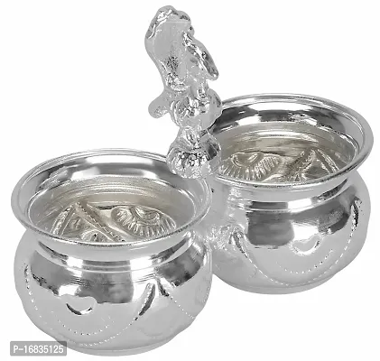 Sigaram 1 German Silver 2cup Panchwala is best for Home, Office and Temple Poojas K3114 Silver Plated-thumb4