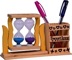 ProOffice 1 Compartments Wooden, Glass Pen Stand-thumb1