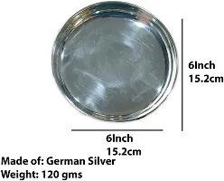 German Silver 6 Inch Plain Plate For Pooja-thumb1