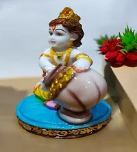 Sigaram 5.5 Inch Marble Meterial Bala Gopala/ Krishna Idol For Hoome Pooja Decore K4466-thumb3