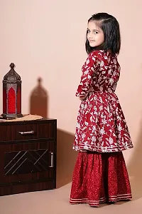 Kids Girls Party Wear Kurta Sharara Set-thumb3