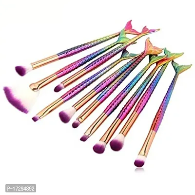 Makeup Brush Set 10 Pcs Fish Tail Eye Makeup Brushes, Eyeshadow Concealer Eyeliner Brow Blending Brush Tool