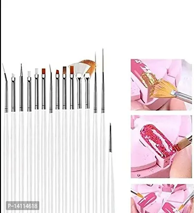 Stylish Fancy 15Pcs Acrylic Nail Art Design Painting Tool Pen Polish White Nail Brush Set For Women And Girls