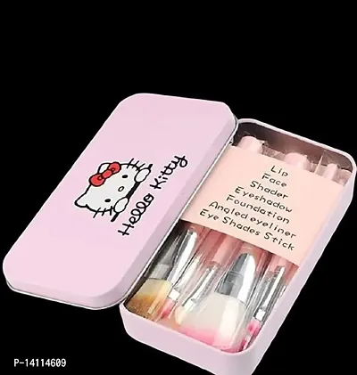 Stylish Fancy Mini Pink Brush Set (Pack Of 7) For Women And Girls-thumb0