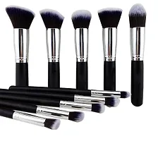 Womens  Girls TYAGIRL10 Black Light Weight Makeup Brushes Set and 1 Pink Beauty Blender Makeup Sponge - (Pack of 11)-thumb1